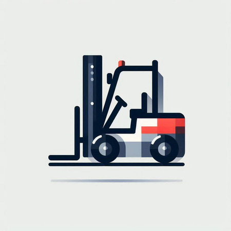 Forklift truck icon. Flat vector illustration of forklift truck.のイラスト素材