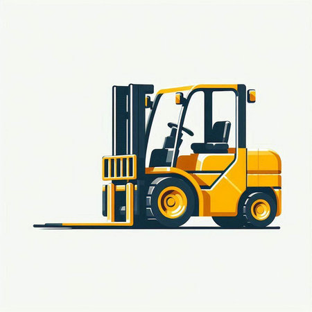 Forklift truck. Vector illustration of a forklift loader.のイラスト素材
