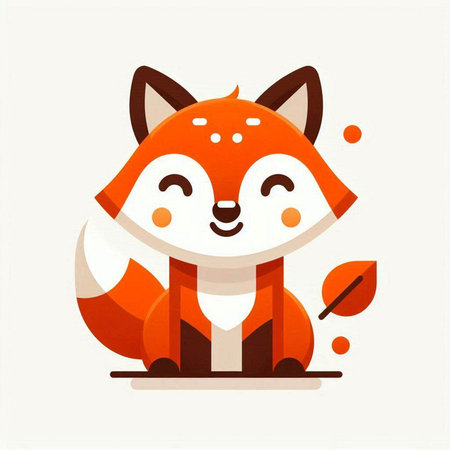Cute cartoon fox. Vector illustration in a flat style. Cartoon character.のイラスト素材