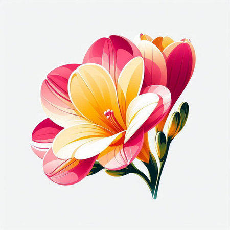 Flower background with crocus. Vector illustration for your design.のイラスト素材