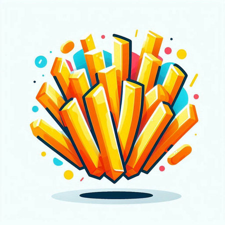 Vector illustration of abstract yellow, orange, blue and orange background.のイラスト素材