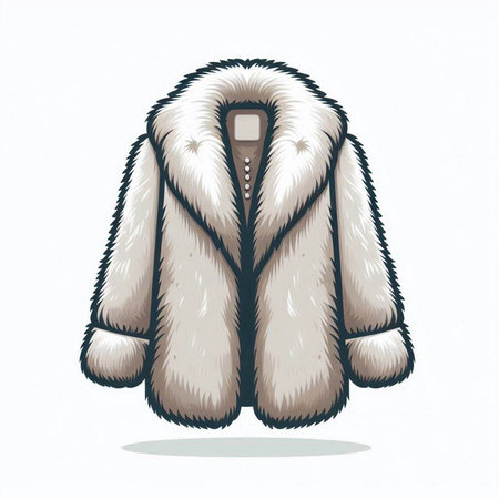 Mink fur coat isolated on a white background. Vector illustration.のイラスト素材