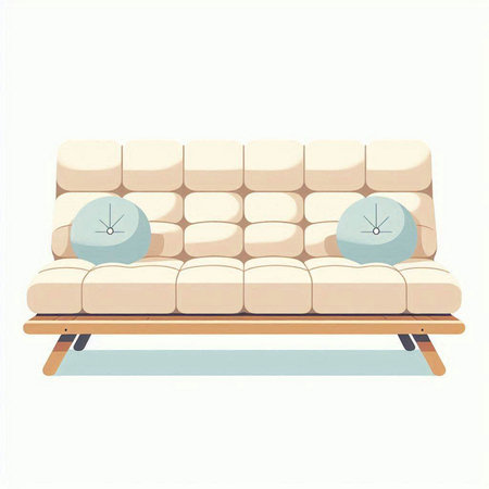 Sofa isolated on white background. Vector illustration in retro style.のイラスト素材