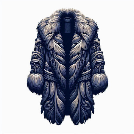 Mountain coat with fur. Vector illustration of a coat with fur.のイラスト素材