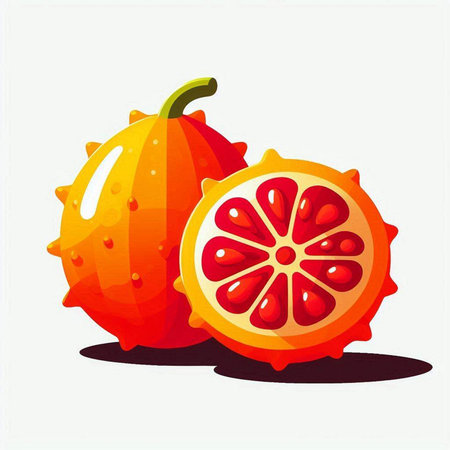 Cucumis, kiwano, kiwano, kiwano, kiwano, kiwano. Vector illustrationのイラスト素材