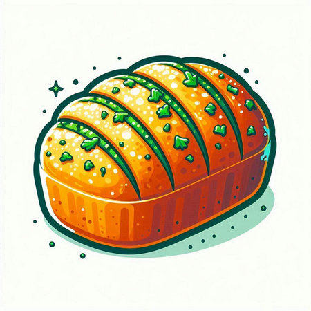 Illustration of a loaf of bread with pistachio filling.のイラスト素材