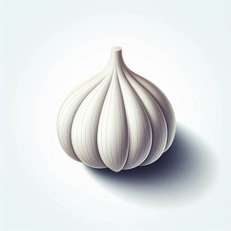 Garlic on a white background. Vector illustration. Eps 10.のイラスト素材