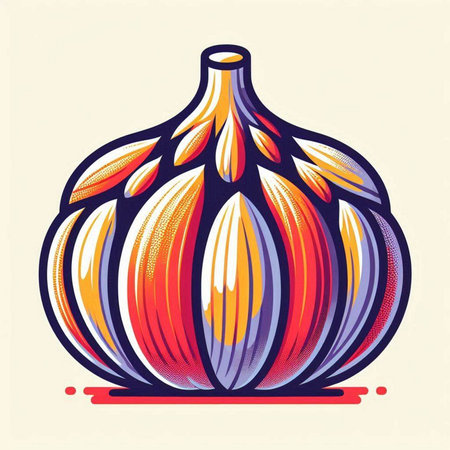 Garlic. Vector illustration. Isolated on a white background.のイラスト素材