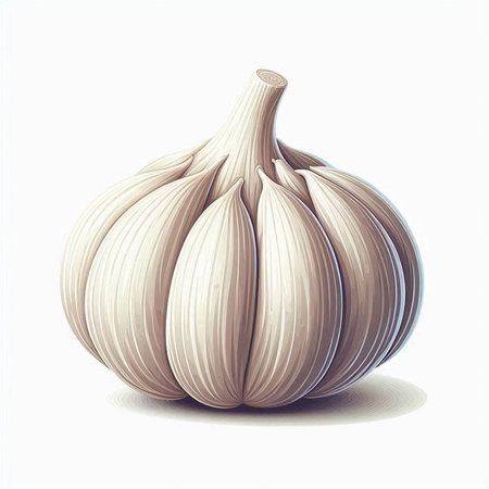 Garlic isolated on white background. Vector illustration. Eps 10.のイラスト素材
