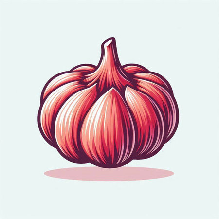 Garlic vector illustration. Isolated on white background. Hand drawn style.のイラスト素材