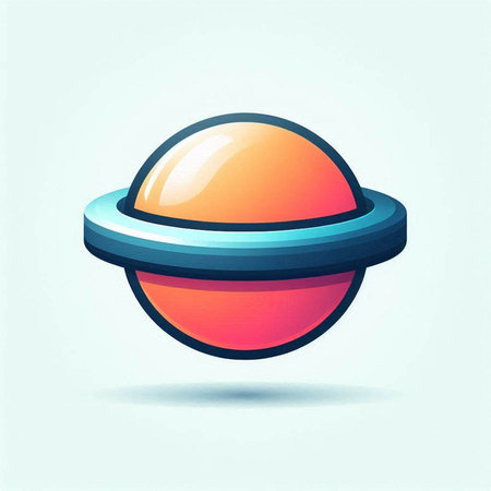 illustration of a planet in a cartoon style. Vector illustration.のイラスト素材