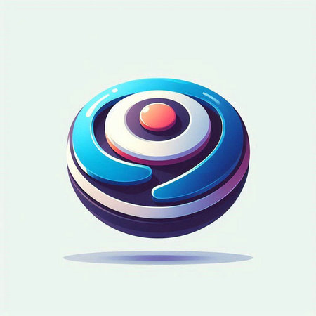 abstract 3d sphere with blue and red circles, vector illustrationのイラスト素材