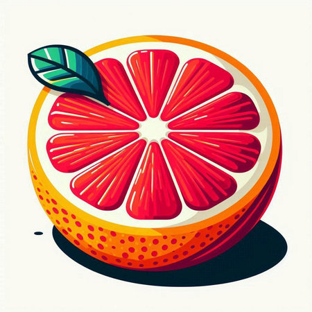Grapefruit on a white background. Vector illustration. Eps 10のイラスト素材