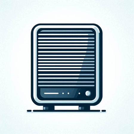 Illustration of a big data storage server on a white background.のイラスト素材