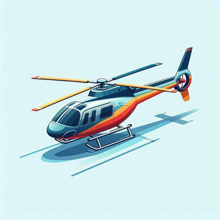 helicopter on blue background, vector illustration, eps10のイラスト素材