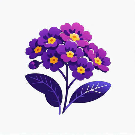 Violet flower on a white background. Hand drawn vector illustration.のイラスト素材