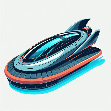 Futuristic Spaceship. Vector illustration of a futuristic spacecraft.のイラスト素材