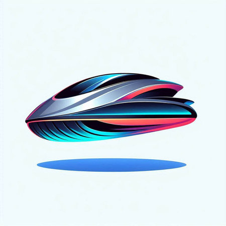 Abstract 3d illustration of a futuristic computer mouse. Vector illustration.のイラスト素材