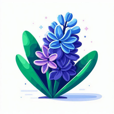 Blue hyacinth flower. Vector illustration. Blue hyacinth.のイラスト素材