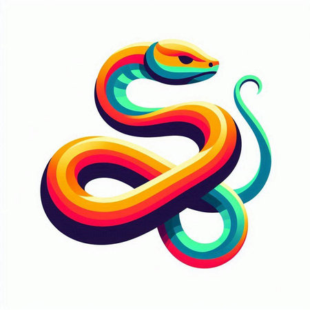 snake logo isolated on a white background. 3d rendering.のイラスト素材