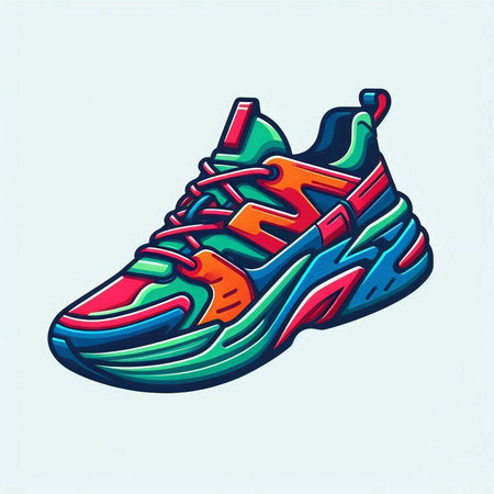 Sneakers. Vector illustration isolated on white background. Design for t-shirt and other uses.のイラスト素材