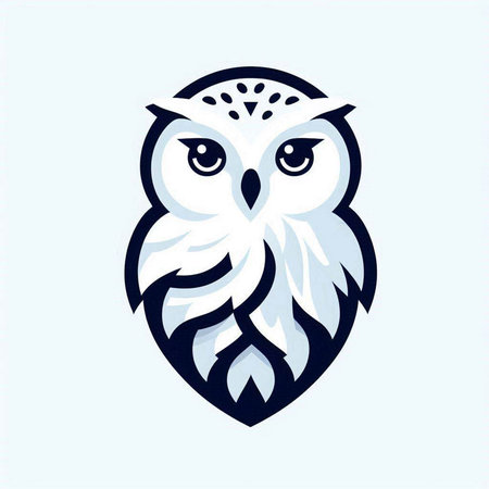 Owl head logo design template. Vector illustration of owl head.のイラスト素材