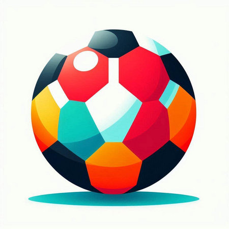 Colorful soccer ball on a white background. Vector illustration. Eps 10のイラスト素材
