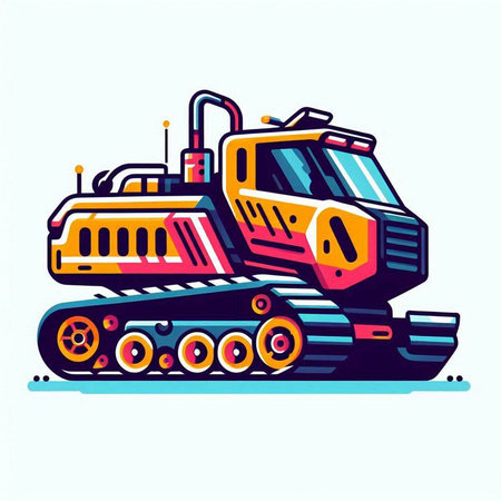 Bulldozer, bulldozer, bulldozer. Vector illustration.のイラスト素材
