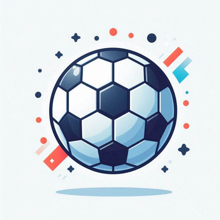 Soccer ball icon in flat style. Vector illustration on white background.のイラスト素材