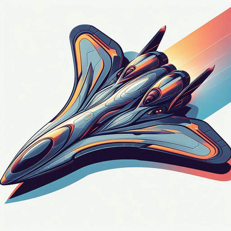 Futuristic spaceship, vector illustration, eps10, contains transparencies.のイラスト素材