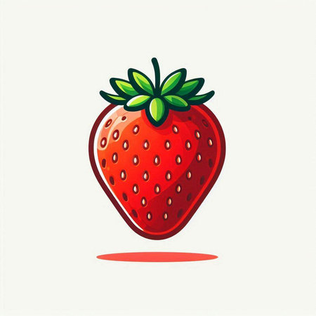 Strawberry vector illustration. Isolated on a white background.のイラスト素材