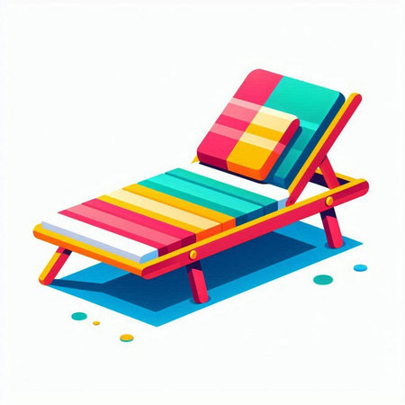 Illustration of a deck chair on a white background. Vector illustration.のイラスト素材