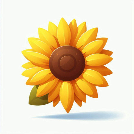 Illustration of a yellow sunflower on a white background - vectorのイラスト素材