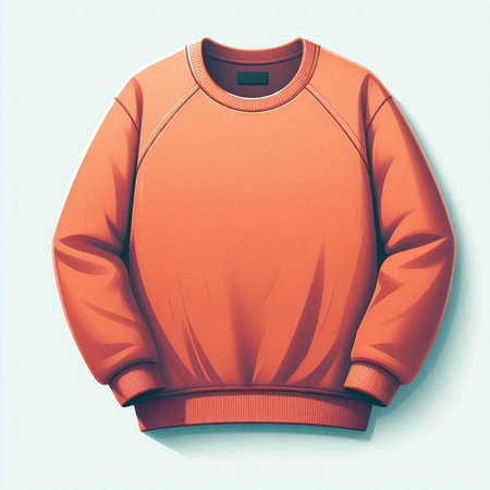 Red sweatshirt isolated on white background. 3d render illustration.のイラスト素材