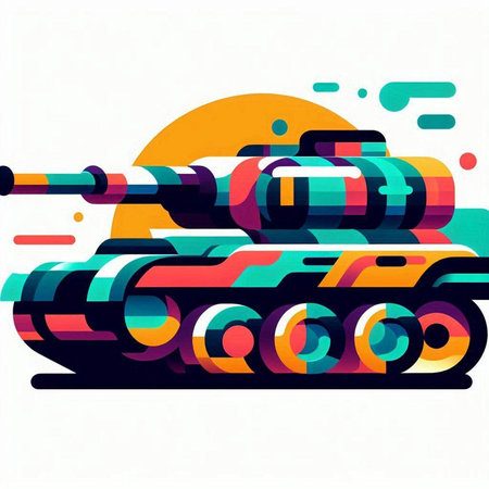 Tank design with colorful abstract background, vector illustration eps 10.のイラスト素材