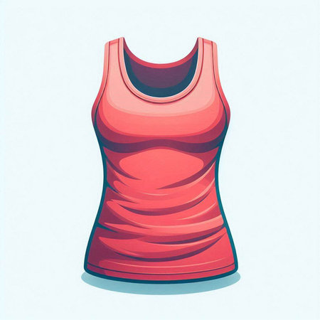 Illustration of a red tank top isolated on a white background.のイラスト素材