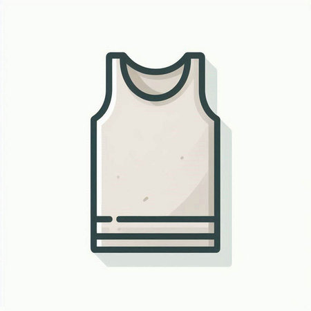 sleeveless T-shirt isolated on a white background.のイラスト素材