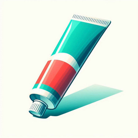 Vector illustration of a tube of toothpaste on a white background.のイラスト素材