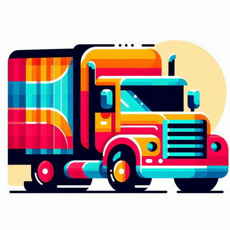 truck on a white background, vector illustration, eps 10のイラスト素材