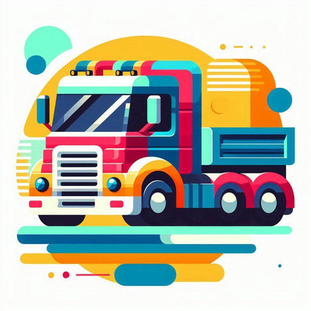 Truck colorful abstract background, vector illustration for your graphic design.のイラスト素材