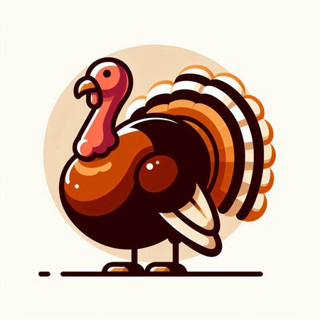 Turkey vector illustration. Flat style design. Isolated on white background.のイラスト素材