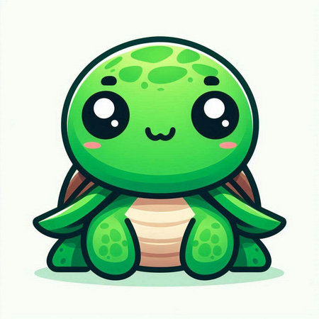 Cute cartoon turtle isolated on a white background. Vector illustration.のイラスト素材