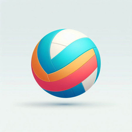 Volleyball ball isolated on a white background. Vector illustration.のイラスト素材
