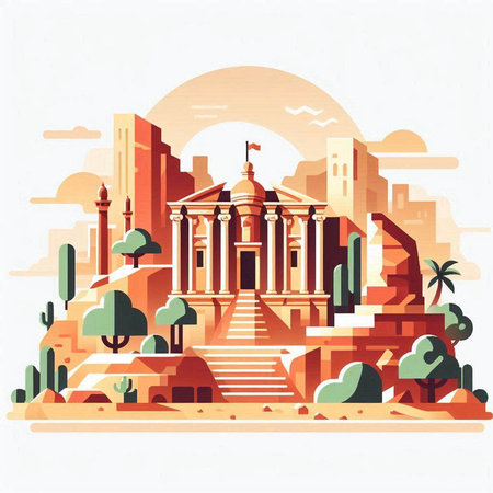 Illustration of the National Museum of Islamic Art in Cairo, Egyptのイラスト素材