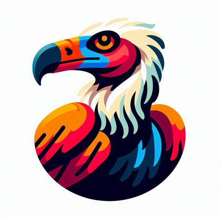 Illustration of a vulture on a white background. Vector illustration.のイラスト素材