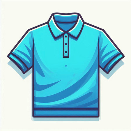 Blue polo shirt isolated on a white background. Vector illustration.のイラスト素材