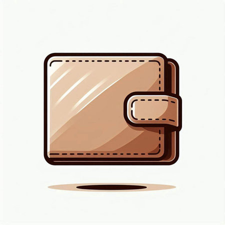 Brown wallet on a white background. Vector illustration. Eps 10.のイラスト素材