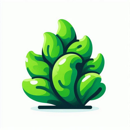 Green leaves icon. Isolated on white background. Vector illustration.のイラスト素材