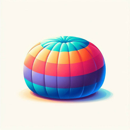 Illustration of a multicolored inflatable ball on a white backgroundのイラスト素材