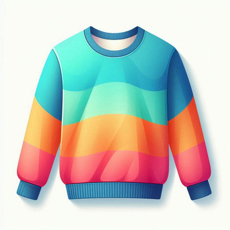 Rainbow pullover isolated on a white background. Vector illustration.のイラスト素材